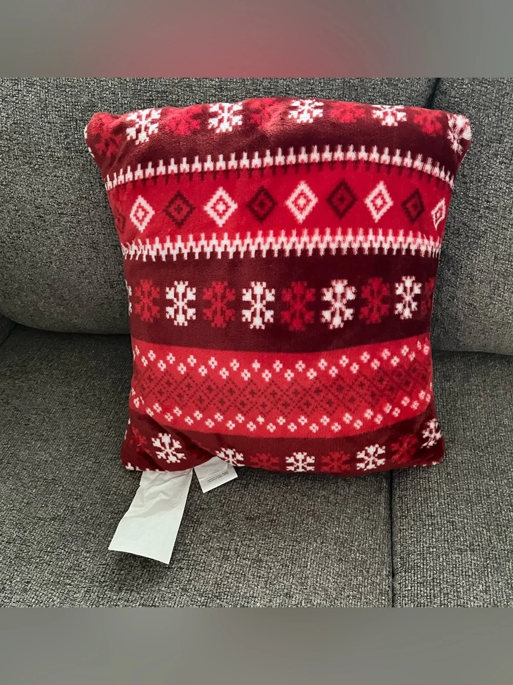 The Big One Red, White and Burgundy Holiday Pattern Throw Pillows